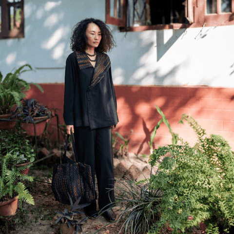 Upcycled Handwoven Arrow collar shirt