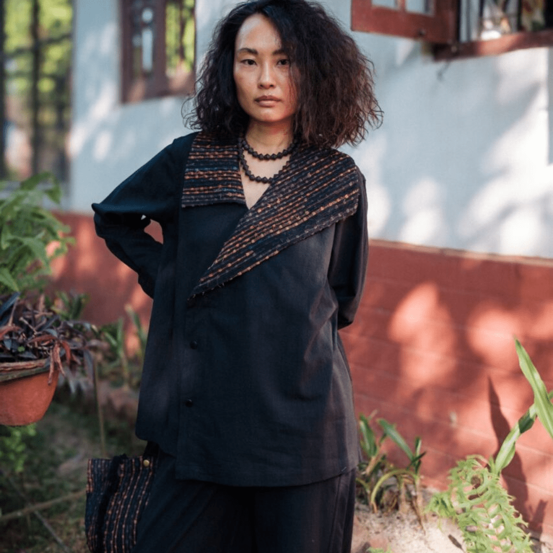 Upcycled Handwoven Arrow collar shirt - Suspire