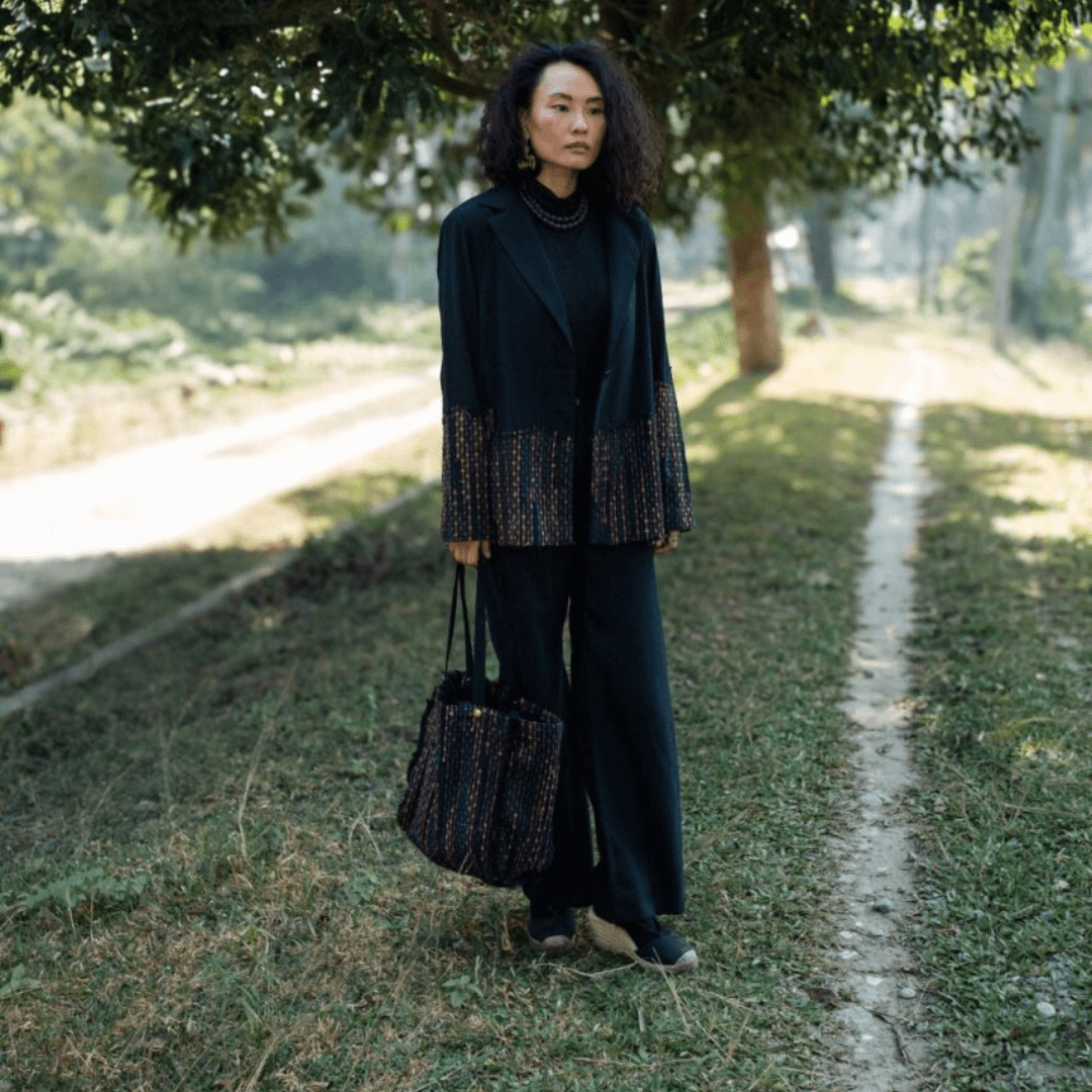 Upcycled Handwoven Sailor Flared Pants - Suspire