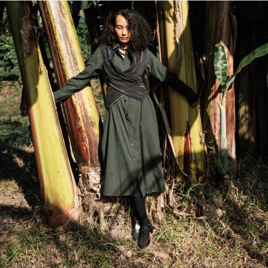 Upcycled Handwoven Seattle Wrap Dress - Suspire