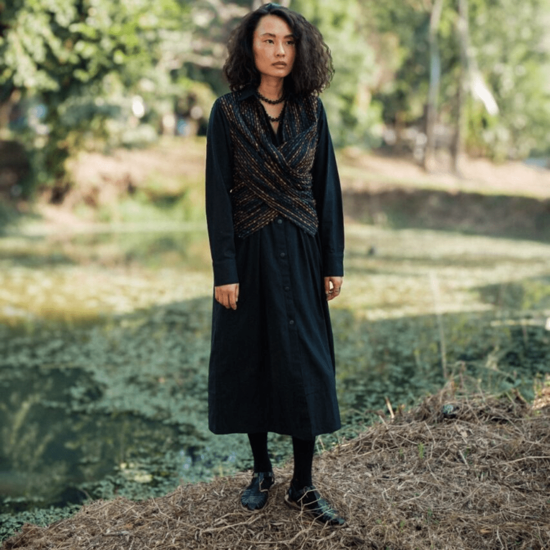 Upcycled Handwoven Seattle Wrap Dress - Suspire