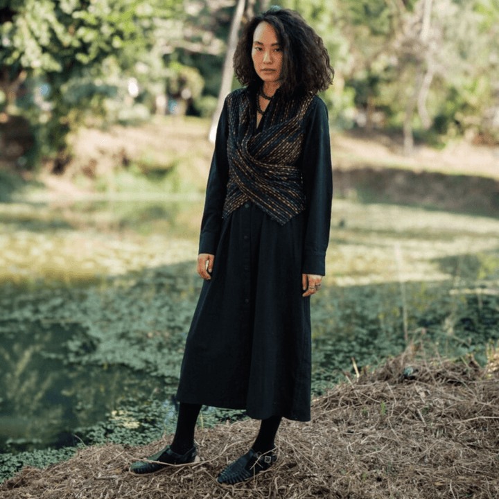 Upcycled Handwoven Seattle Wrap Dress - Suspire