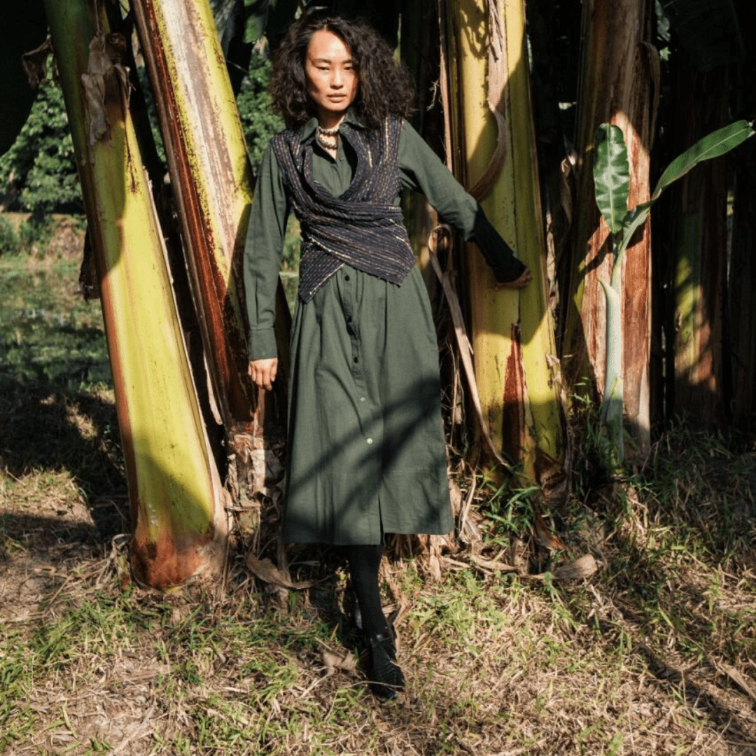 Upcycled Handwoven Seattle Wrap Dress - Suspire