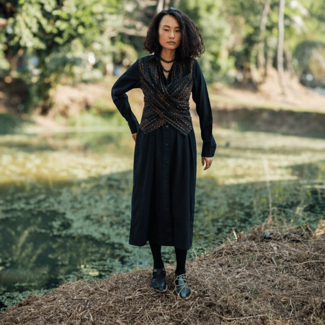 Upcycled Handwoven Seattle Wrap Dress - Suspire