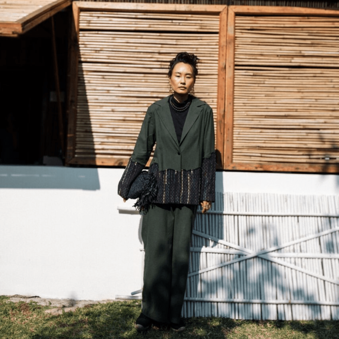 Upcycled Handwoven Ying Yang Blazer - Suspire