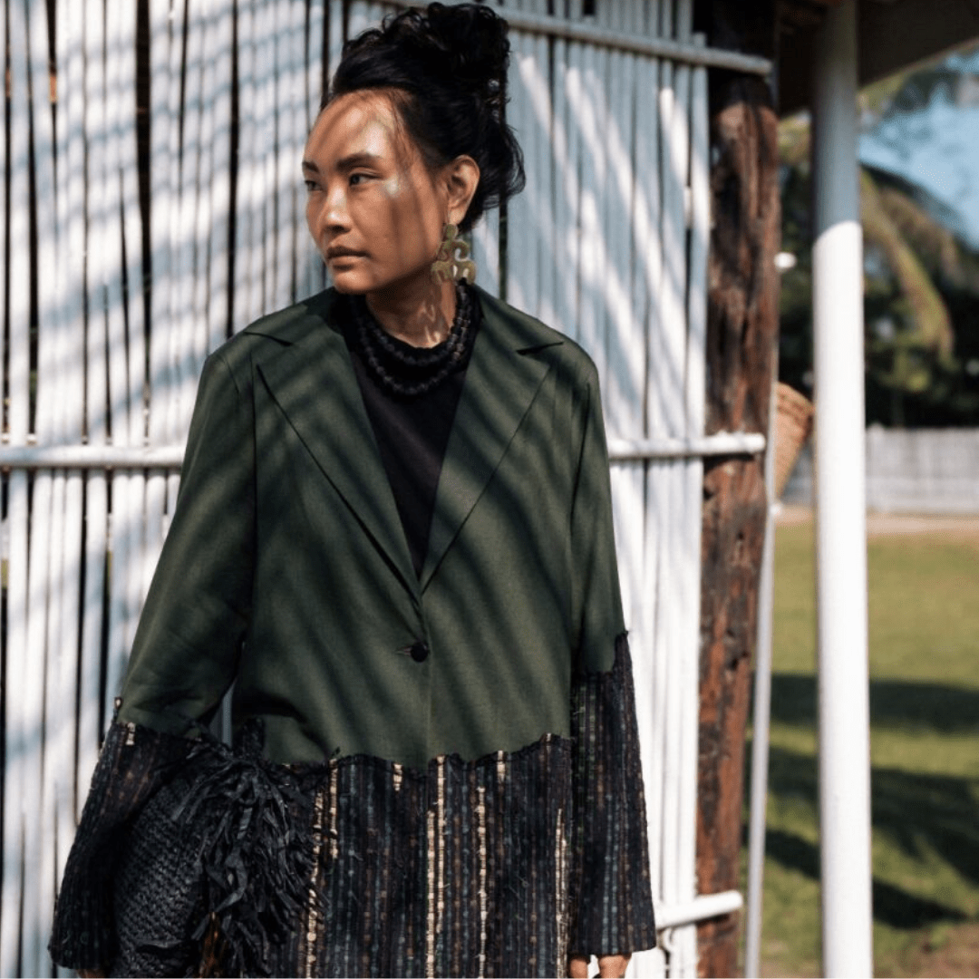 Upcycled Handwoven Ying Yang Blazer - Suspire