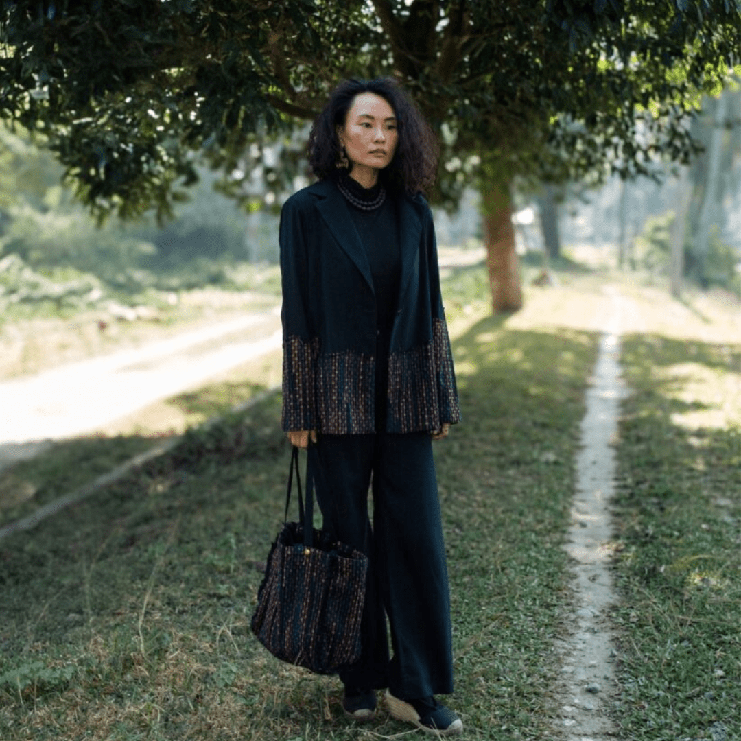 Upcycled Handwoven Ying Yang Blazer - Suspire