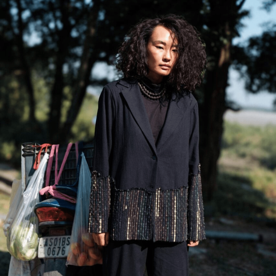 Upcycled Handwoven Ying Yang Blazer - Suspire