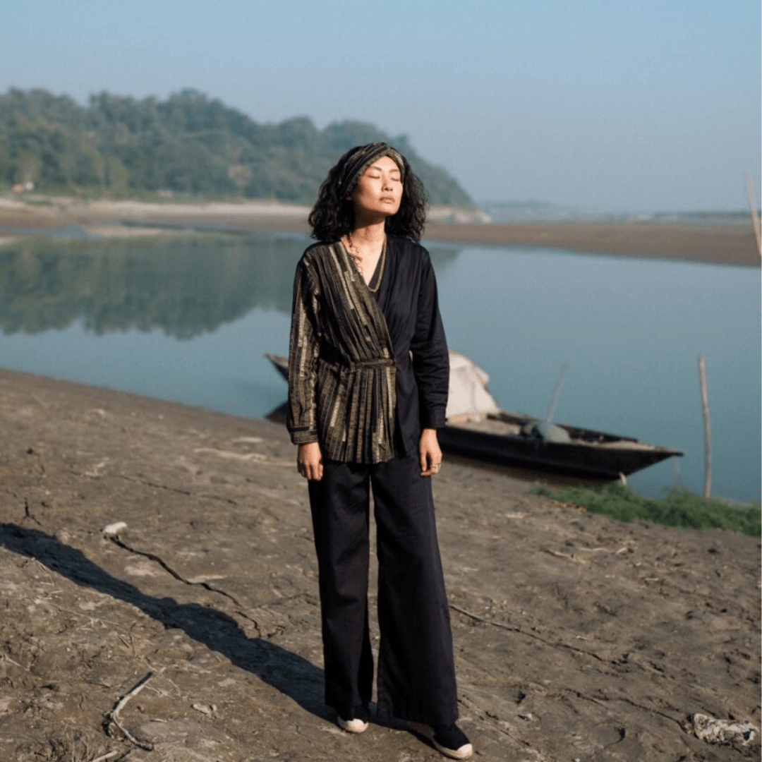 Upcycled Sailor Flared Pants - Suspire