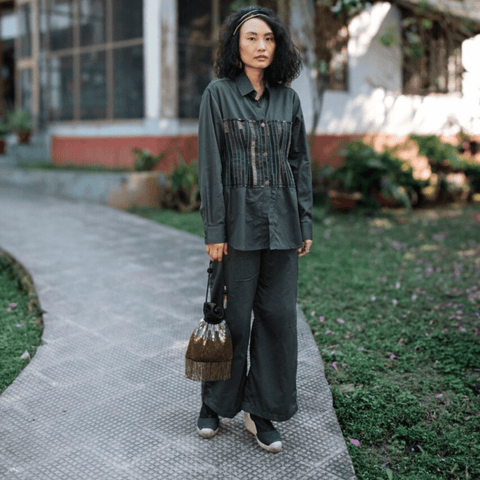 Upcycled Sailor Flared Pants