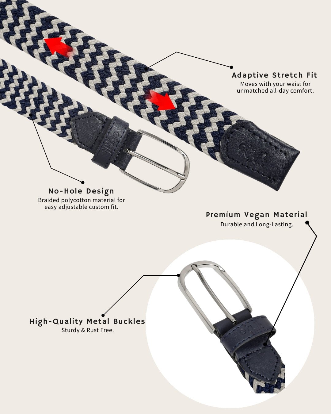 Urban Braid - Blue & White - Nickel - Suspire