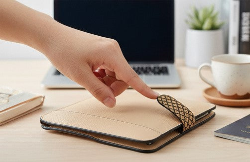 Green Hermitage Vegan Leather Diary & Pen Set - Almond