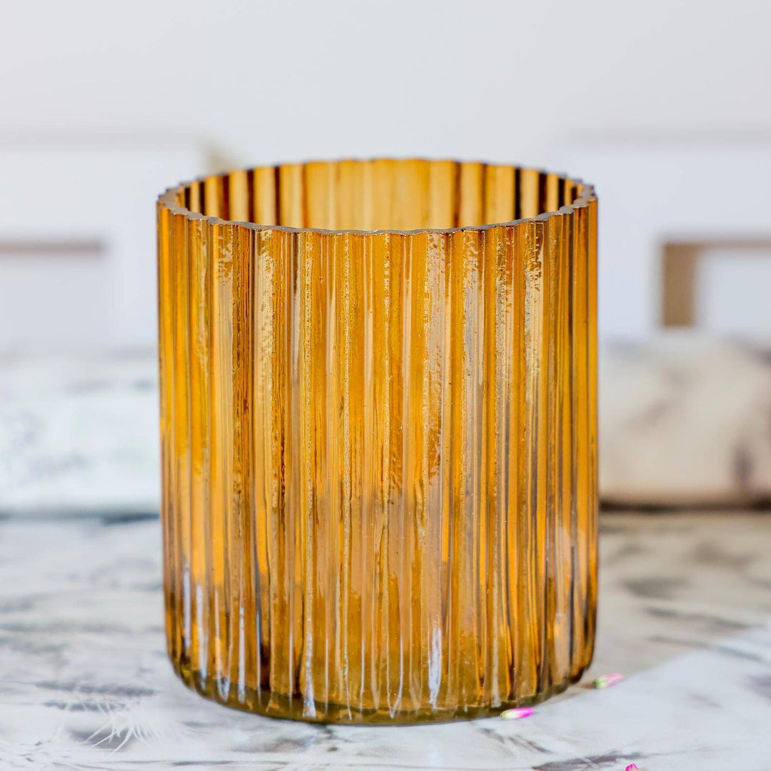 Yellow horizontal vase with Garden bunch - https://artecasa.in/