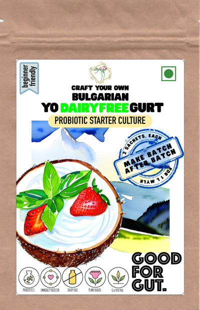 Bulgarian Yo -Dairy Free- Gurt Starter | Non-GMO | Plant Based Cultures | Make Batch-After-Batch at Home Easily | Imported from Europe