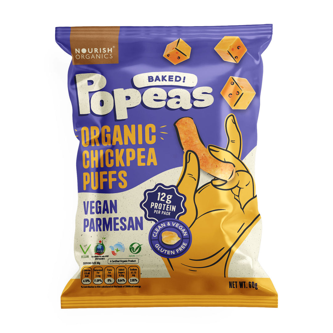 Nourish Organics Chickpea Puffs | VEGAN PARMESAN (Pack x4)
