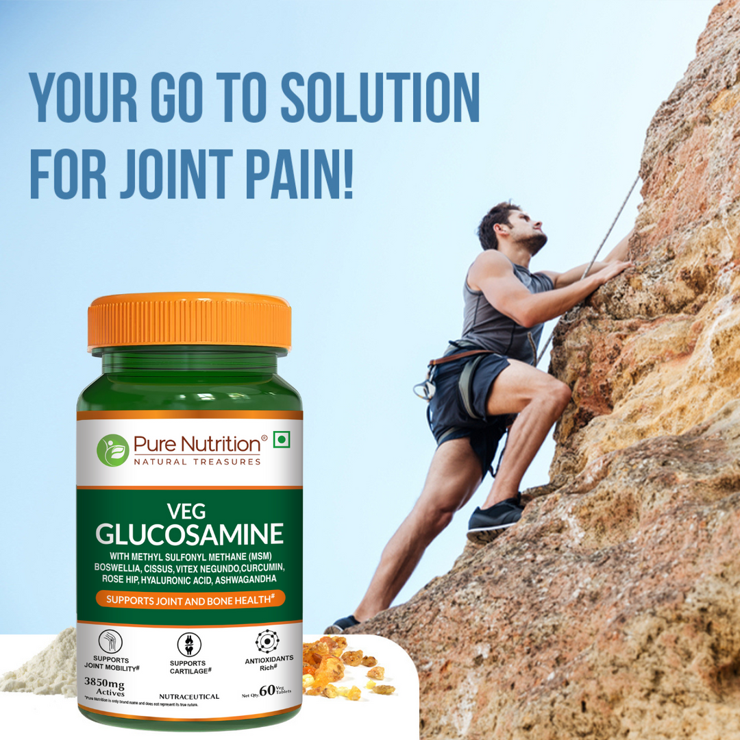 Veg Glucosamine with MSM – 60 Tablets | Joint Pain & Flexibility