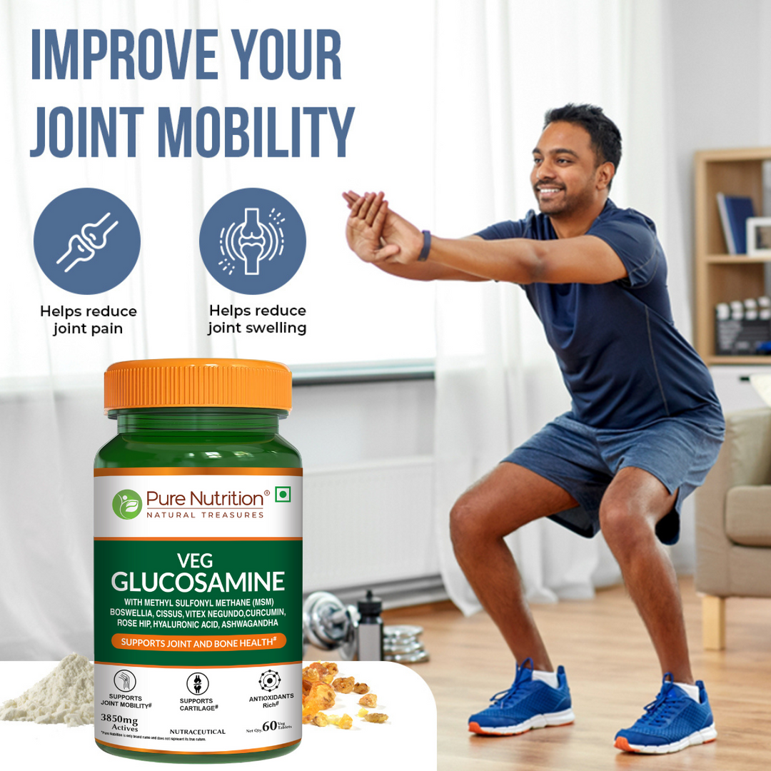 Veg Glucosamine with MSM – 60 Tablets | Joint Pain & Flexibility
