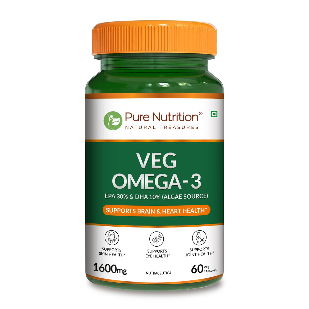 Pure Nutrition Veg Omega-3 1600mg (Algae Source) – EPA 30% & DHA 10%