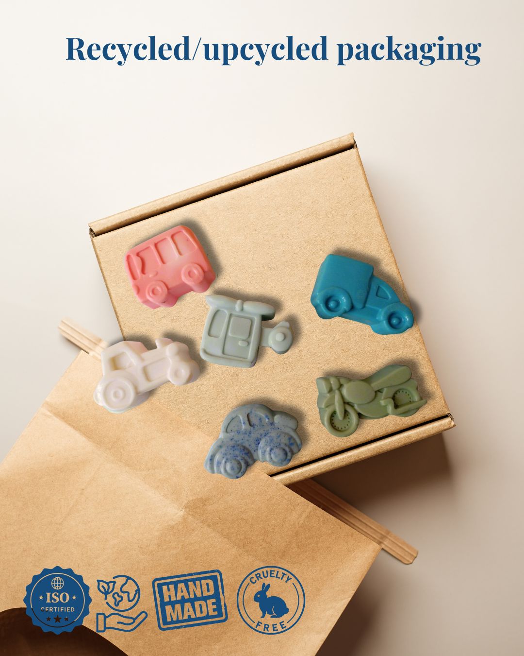 Sobek Naturals Kids Vehicle Shaped Shea Butter Soap Bar set