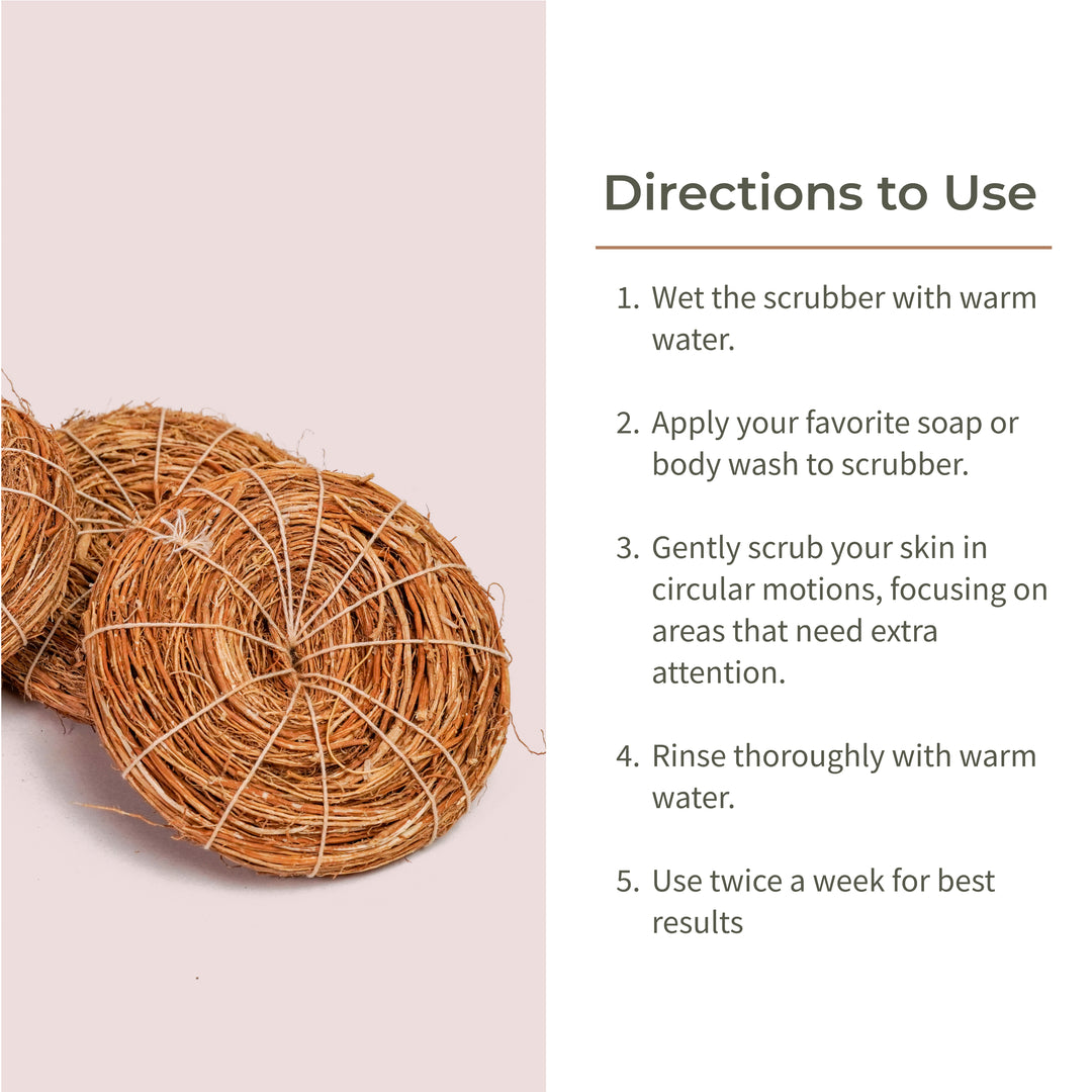 Ecotyl Vetiver Scrubber | Natural Body Loofah | Set of 3