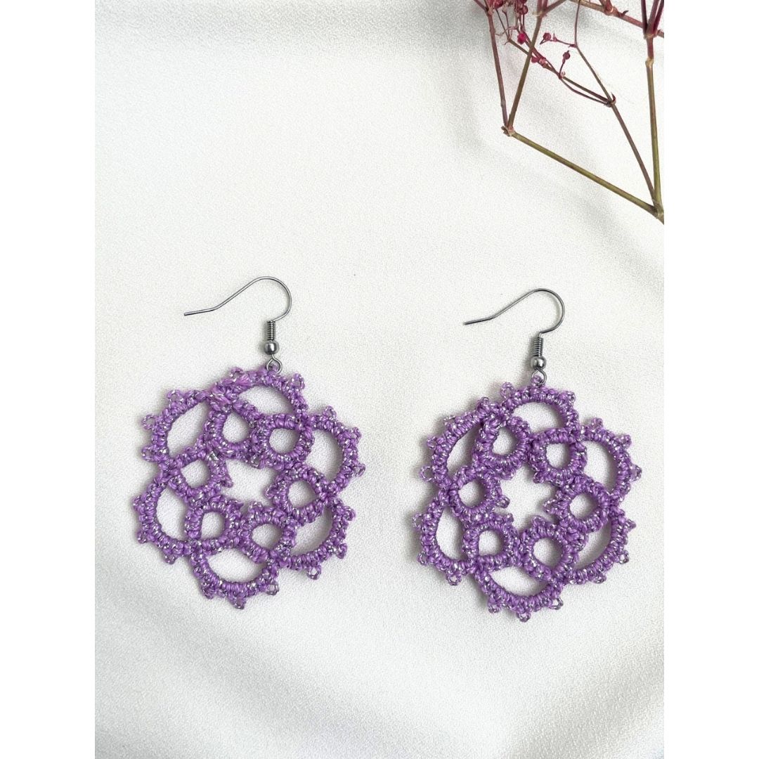 Knots To NodesViolet Glimmer Earrings
