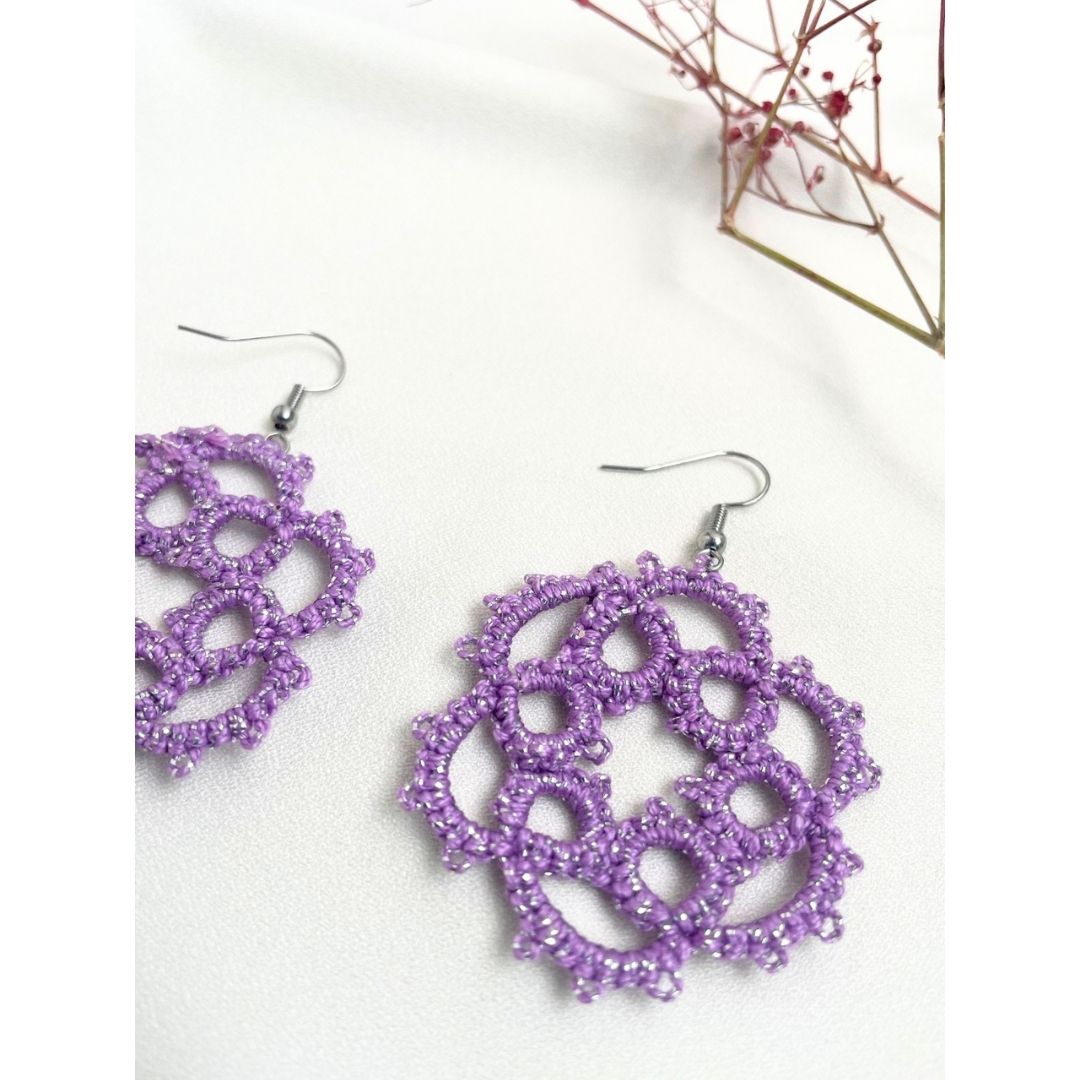 Knots To NodesViolet Glimmer Earrings
