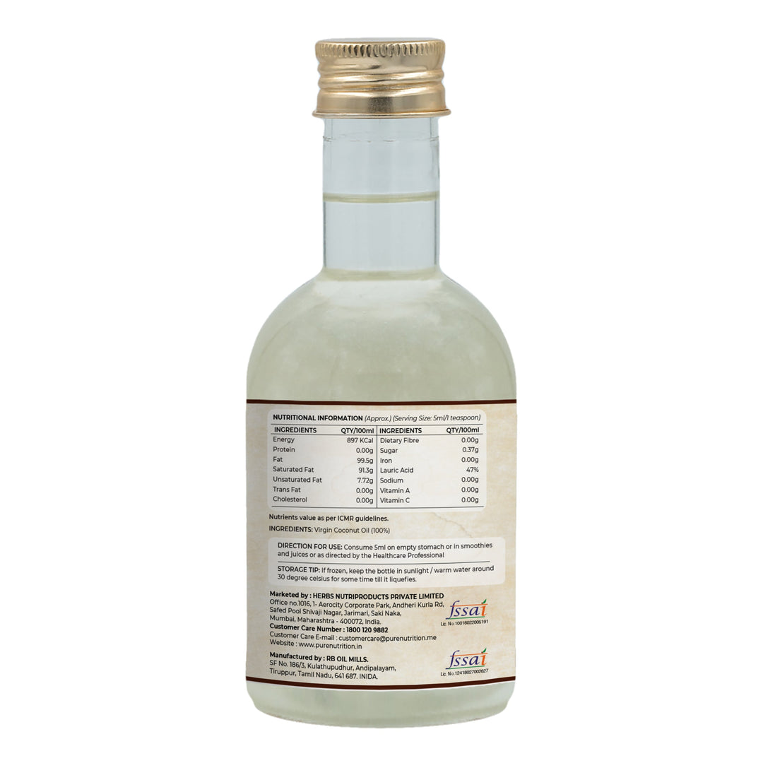 Raw Cold Pressed Virgin Coconut Oil  250ml | Hair, Skin & Cooking