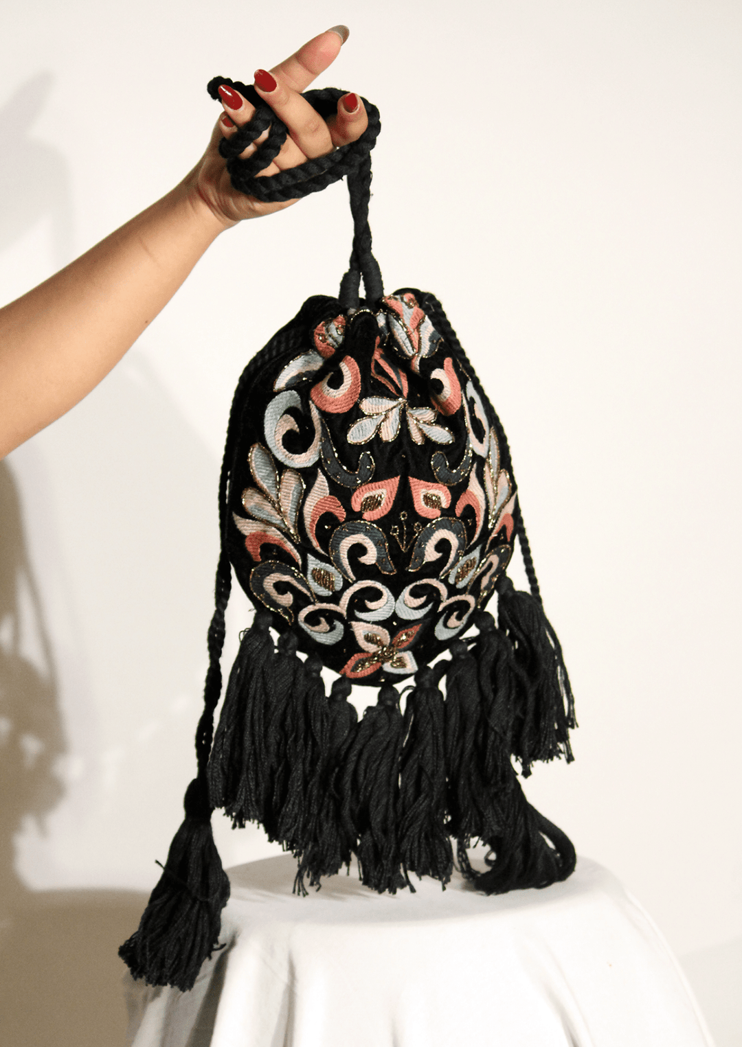 vista emboidered potli bag - Suspire