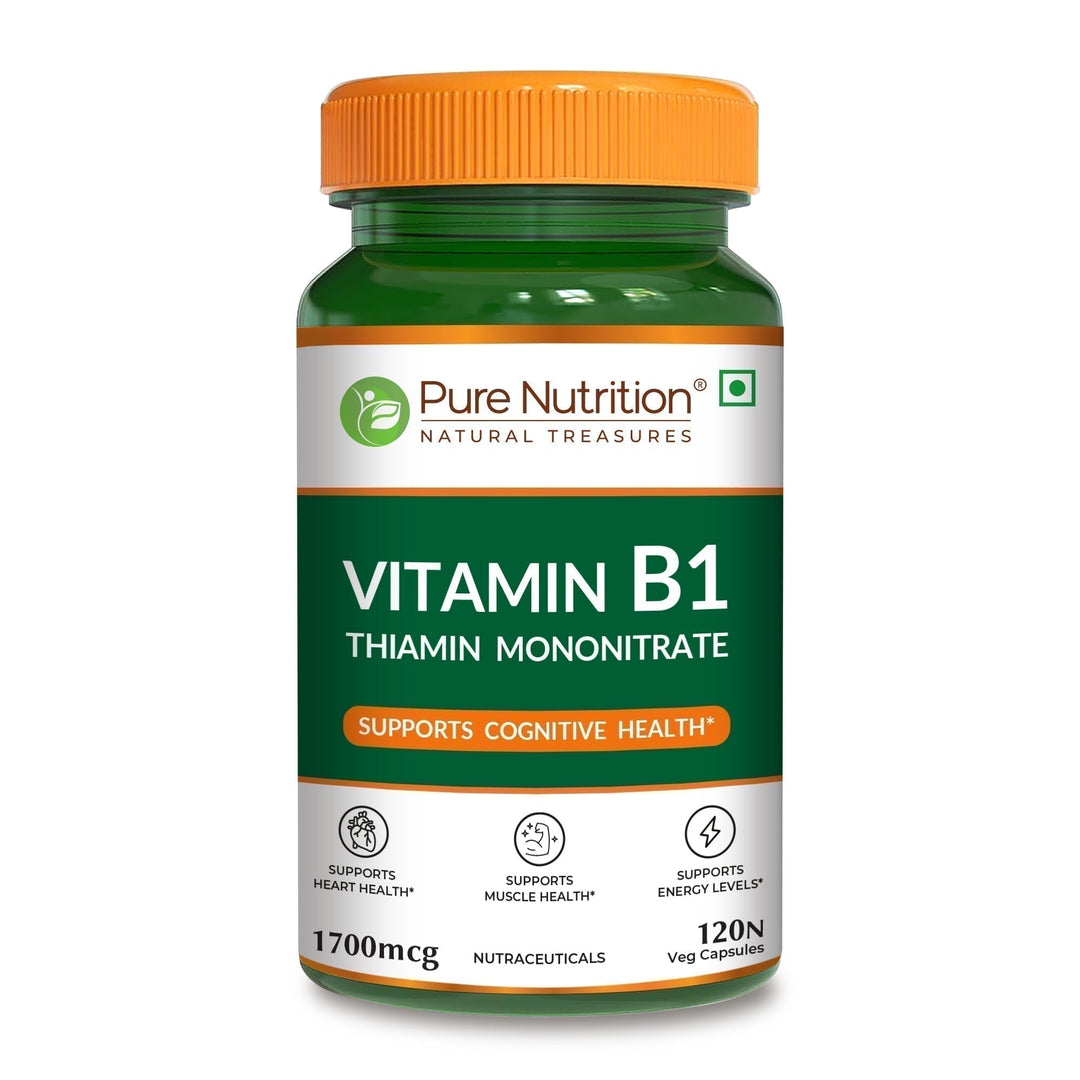 Vitamin B1 (Thiamine) Capsules 120 Count  Energy Metabolism & Nerve Health