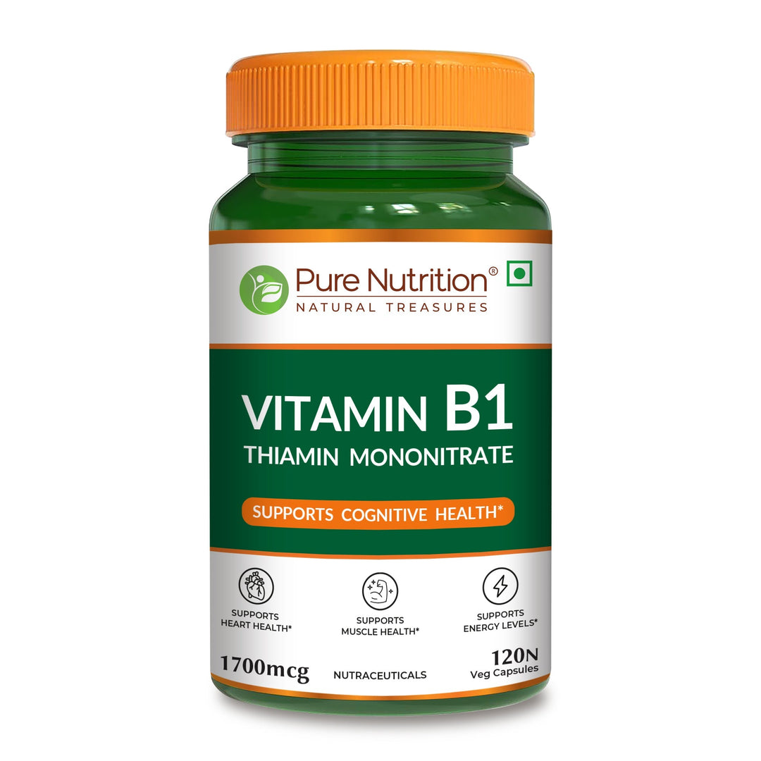 Vitamin B1 (Thiamine) Capsules 120 Count  Energy Metabolism & Nerve Health