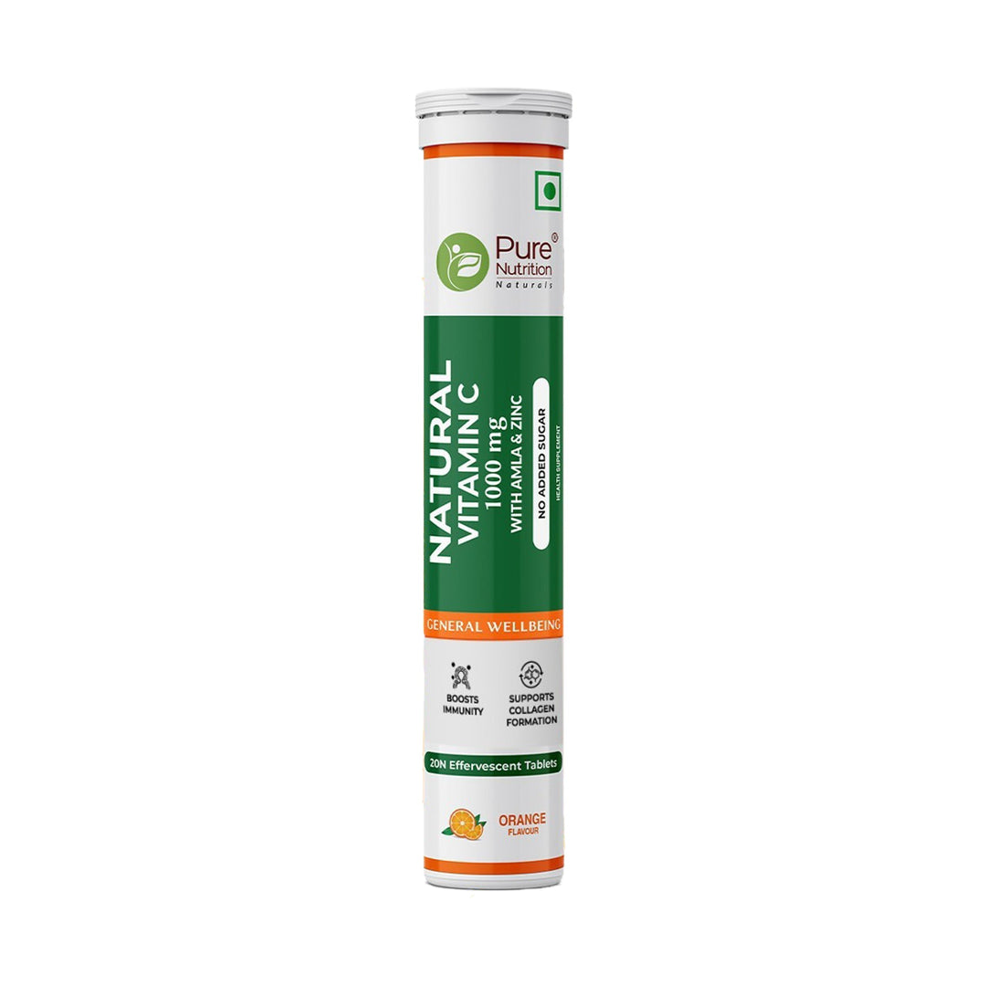 Vitamin C with Amla & Zinc For Immunity & Skin Care |Orange Flavour - 20 Effervescent Tablets
