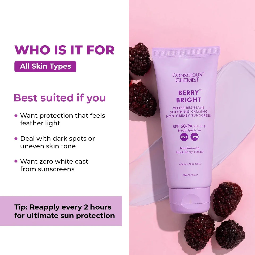 Berry Bright Sunscreen | SPF50 PA ++++