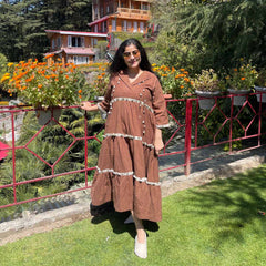 Walnut Tier Long Dress