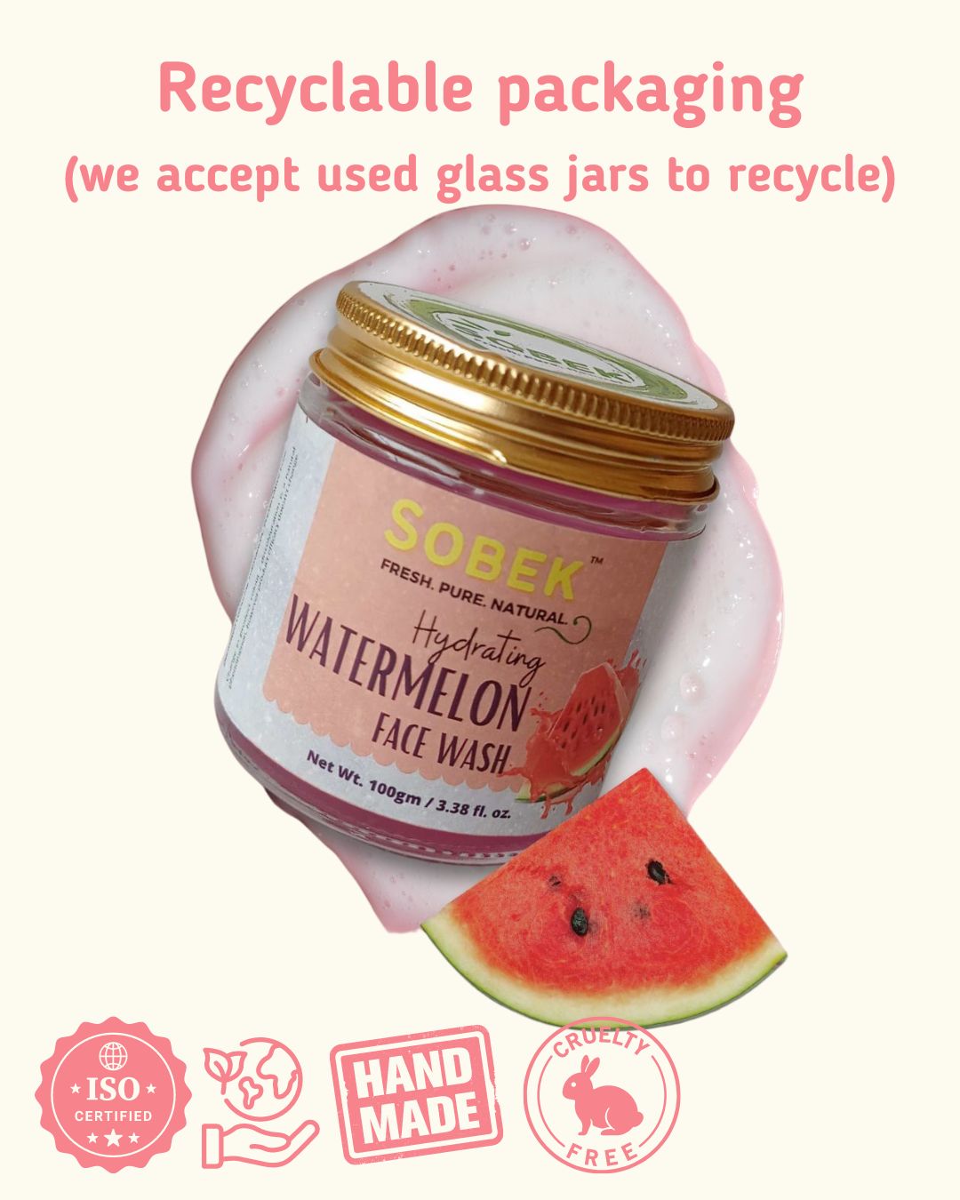 Juicy Glow- Hydrating Watermelon Face Wash 100 ml