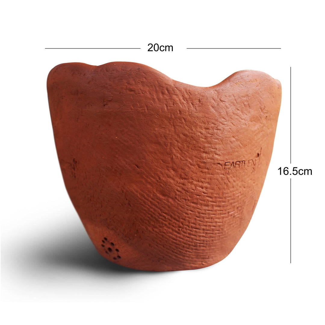 WAVY : Jute Textured Terracotta Planter - Suspire