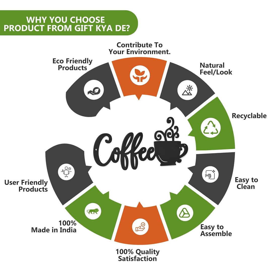 Welcome, Coffee & Kitchen Theme Wall Art | Wood Wall Hanging for Home Décor, Cafe Decor - Suspire