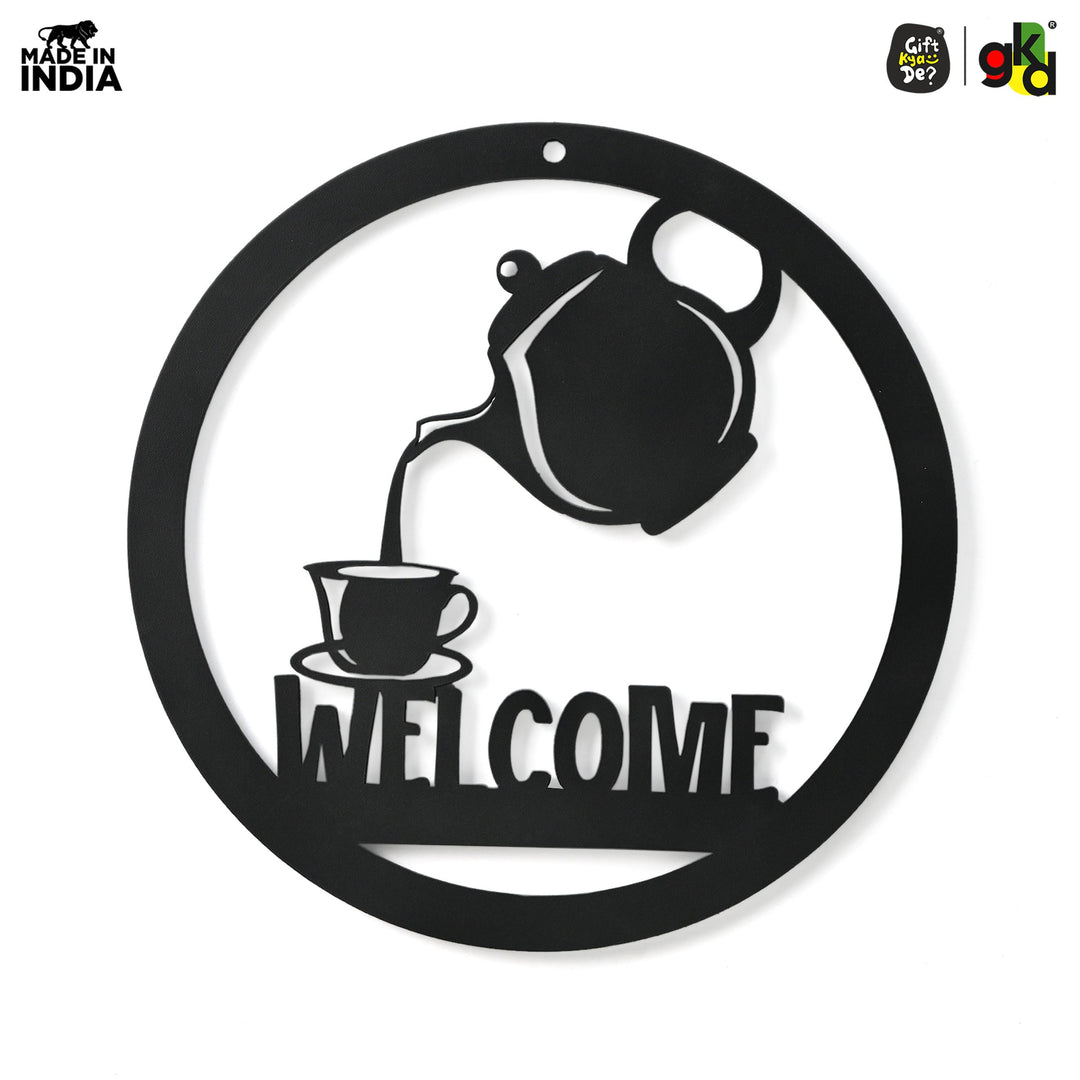 Welcome, Coffee & Kitchen Theme Wall Art | Wood Wall Hanging for Home Décor, Cafe Decor - Suspire