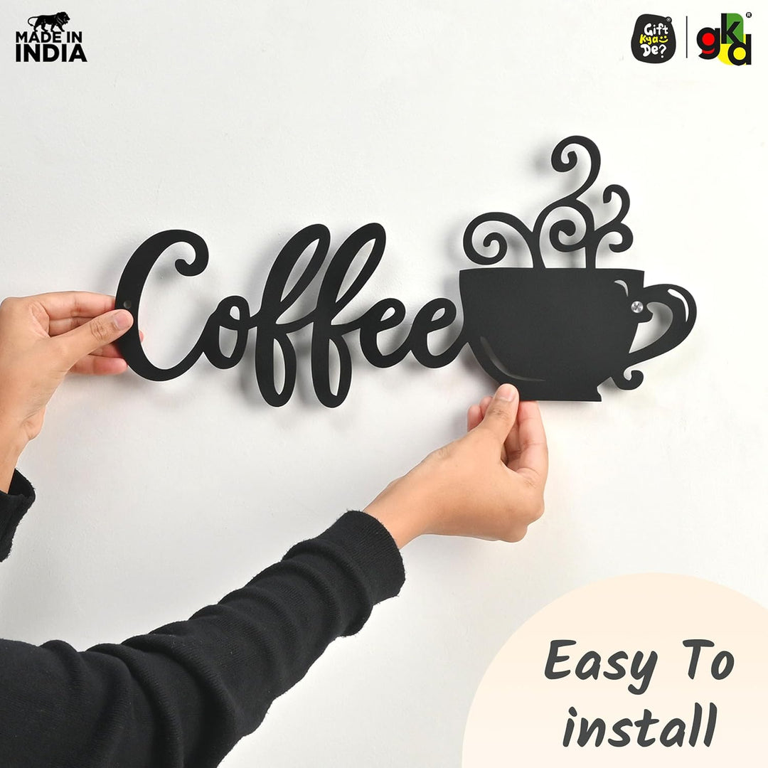 Welcome, Coffee & Kitchen Theme Wall Art | Wood Wall Hanging for Home Décor, Cafe Decor - Suspire