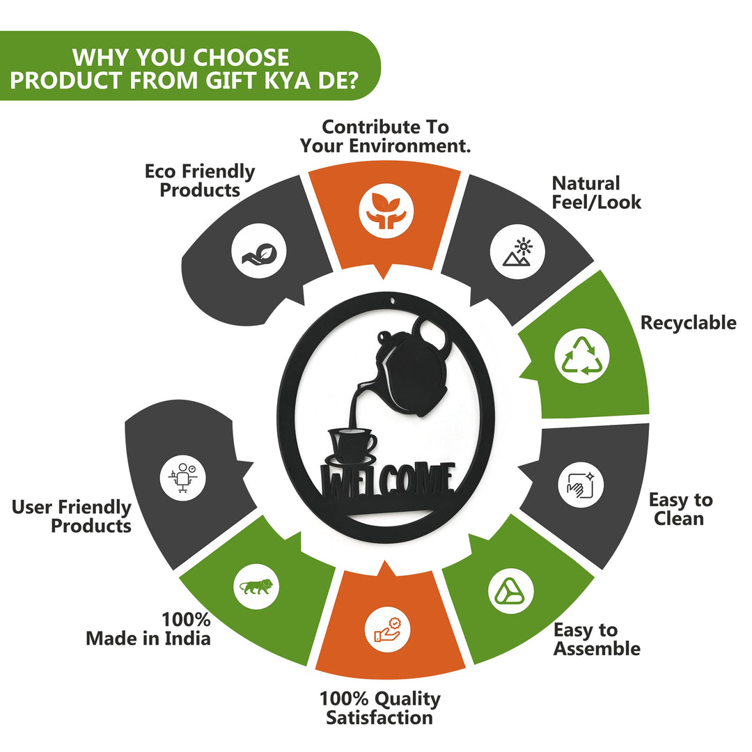 Welcome, Coffee & Kitchen Theme Wall Art | Wood Wall Hanging for Home Décor, Cafe Decor - Suspire