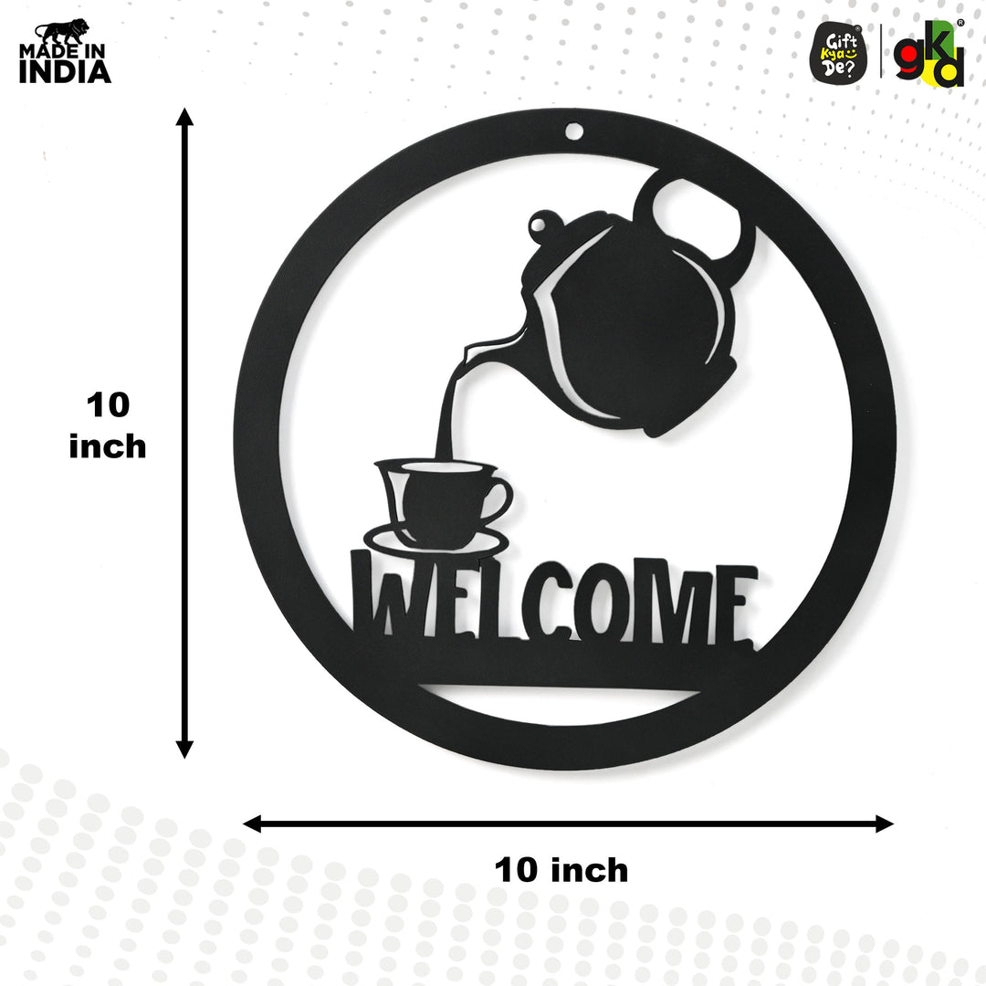 Welcome, Coffee & Kitchen Theme Wall Art | Wood Wall Hanging for Home Décor, Cafe Decor - Suspire