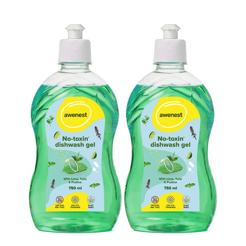 Awenest No-Toxin Organic Dishwash Liquid Gel 750 ml pack of 2