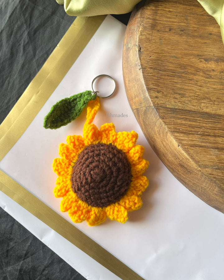 Ishmades Sunflower Crochet Keychain