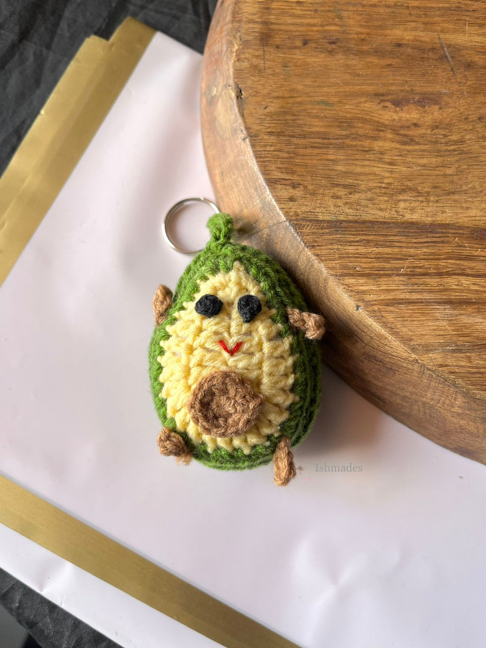 Ishmades Crochet Avocado Keychain