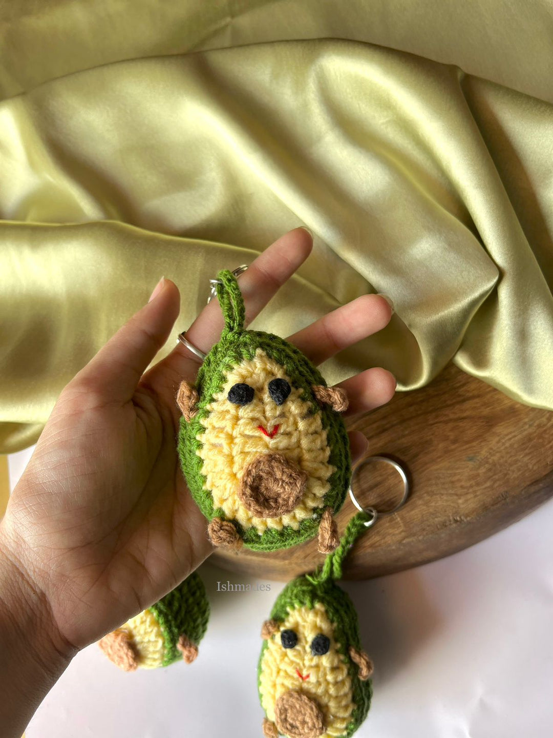 Ishmades Crochet Avocado Keychain