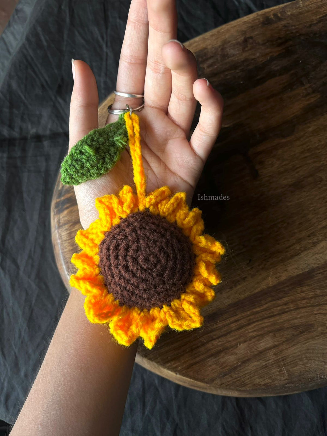 Ishmades Sunflower Crochet Keychain