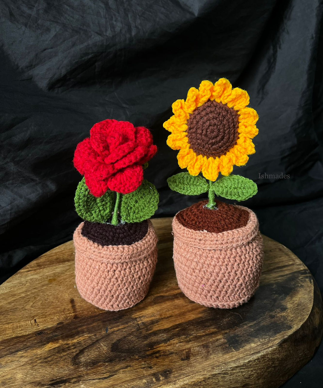 Ishmades Crochet Combo Pots| Home decor| 24x10 cm