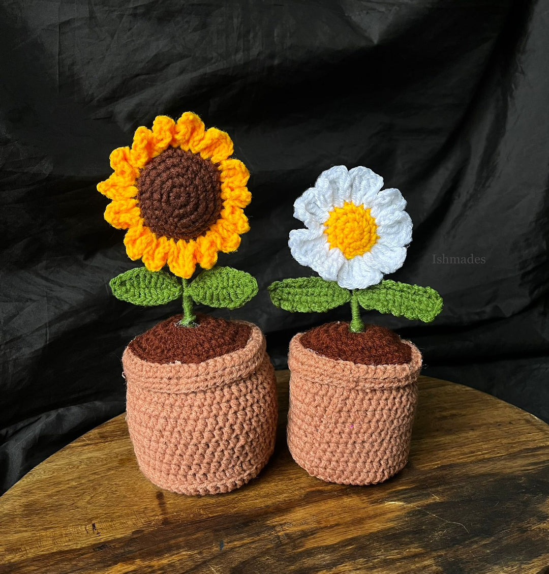 Ishmades Crochet Combo Pots| Home decor| 24x10 cm