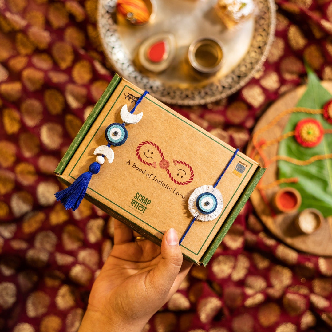 Scrapshala Nazarbattu Sibling Rakhi Box | Plantable Rakhi & Lumba