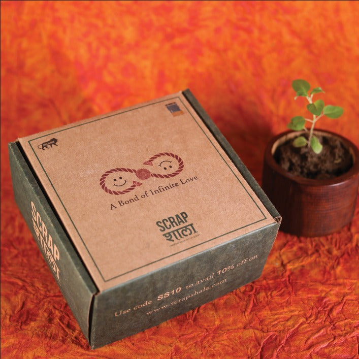 Scrapshala Akkad-Bakkad Grow Rakhi Box | Plantable Rakhis & Wooden Planter