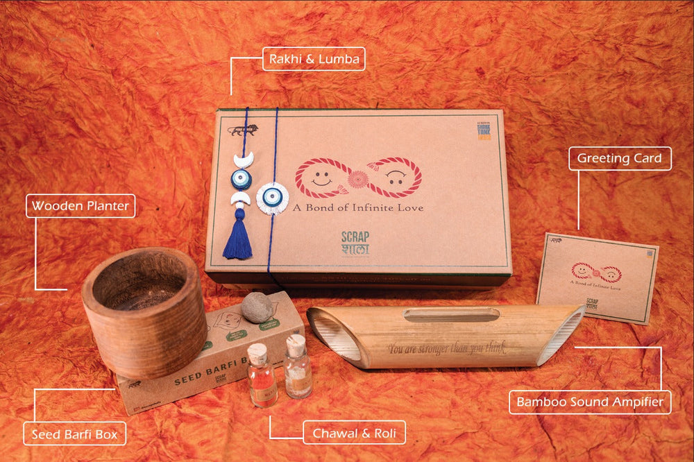 Scrapshala Nazarbattu Rakhi Gift Box | Rakhi, Lumba & Bamboo Speaker